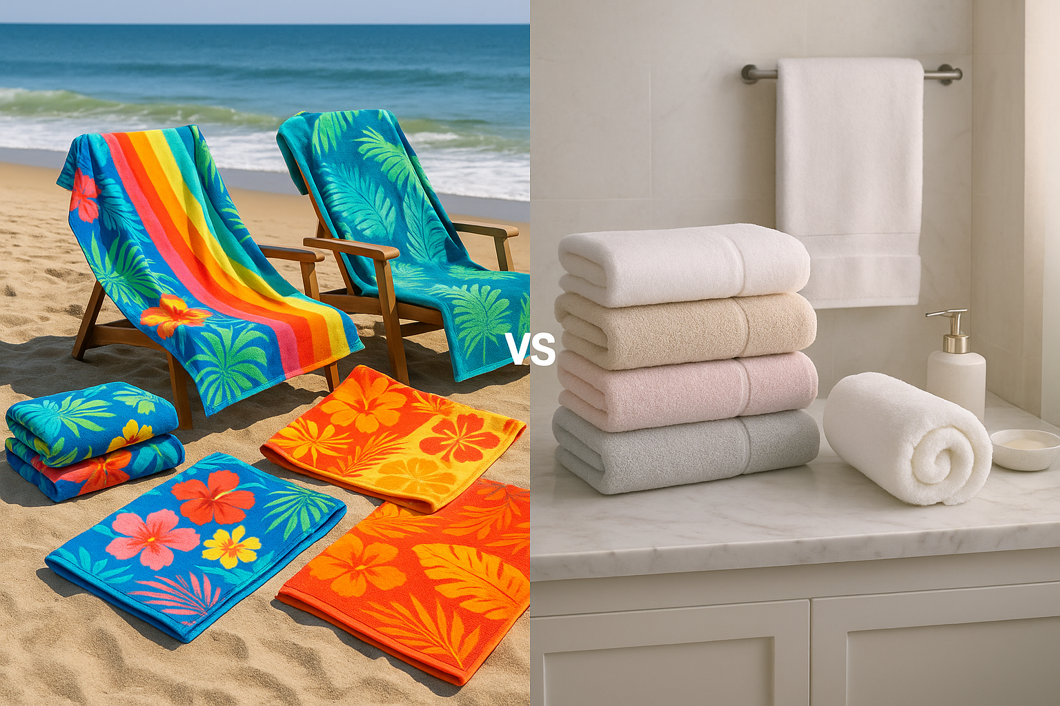 Prosoape de Plajă vs. Prosoape de Baie – Cu Ce Diferă și Cum Le Alegem?