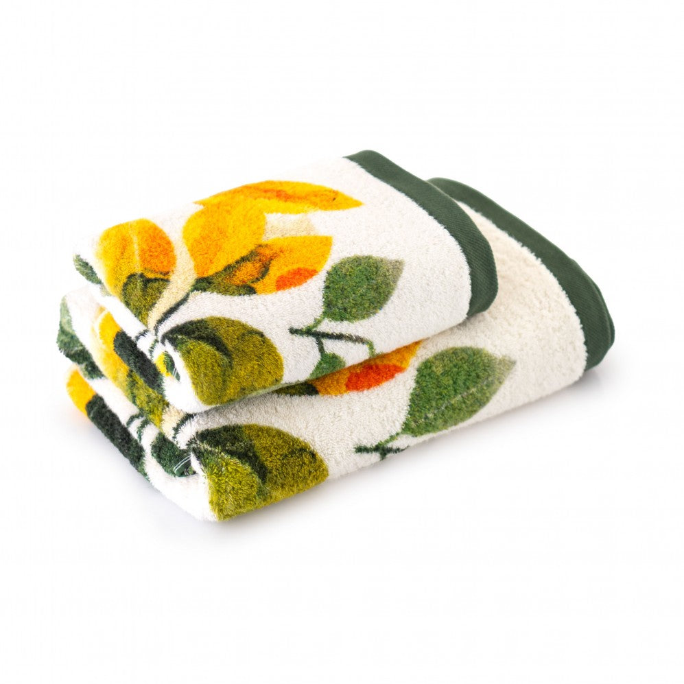 Prosop artistic, FRUNZĂ DE LĂMÂIE, 100% Bumbac Organic, 650g