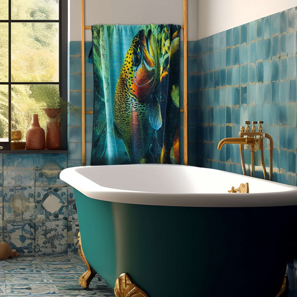 Prosop artistic, Pastrav, 100% Bumbac Organic, 600g