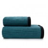 Prosop, MALMO 2 negru/turcoaz 50x100, Bumbac Organic, 550GSM