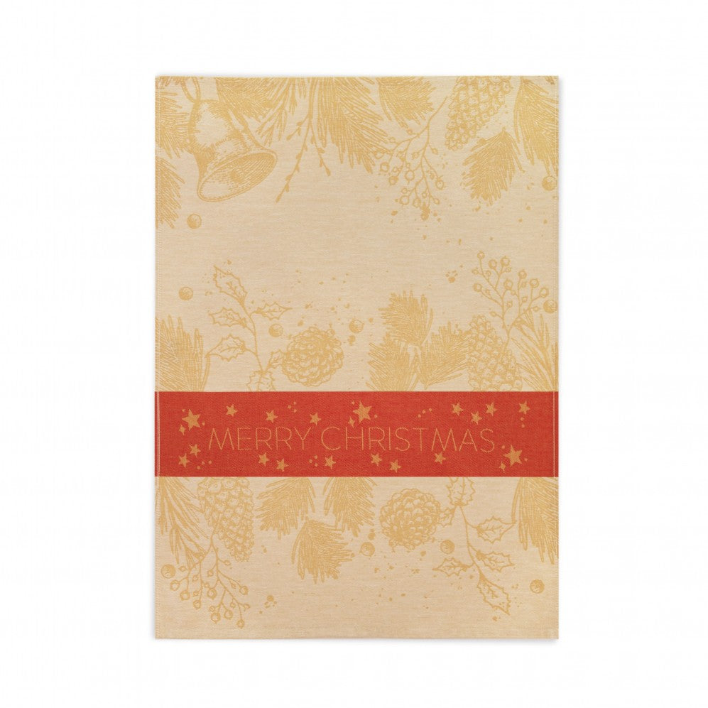 Prosop de bucătărie, CHRISTMAS Roșu, Bumbac Clasic, 200g