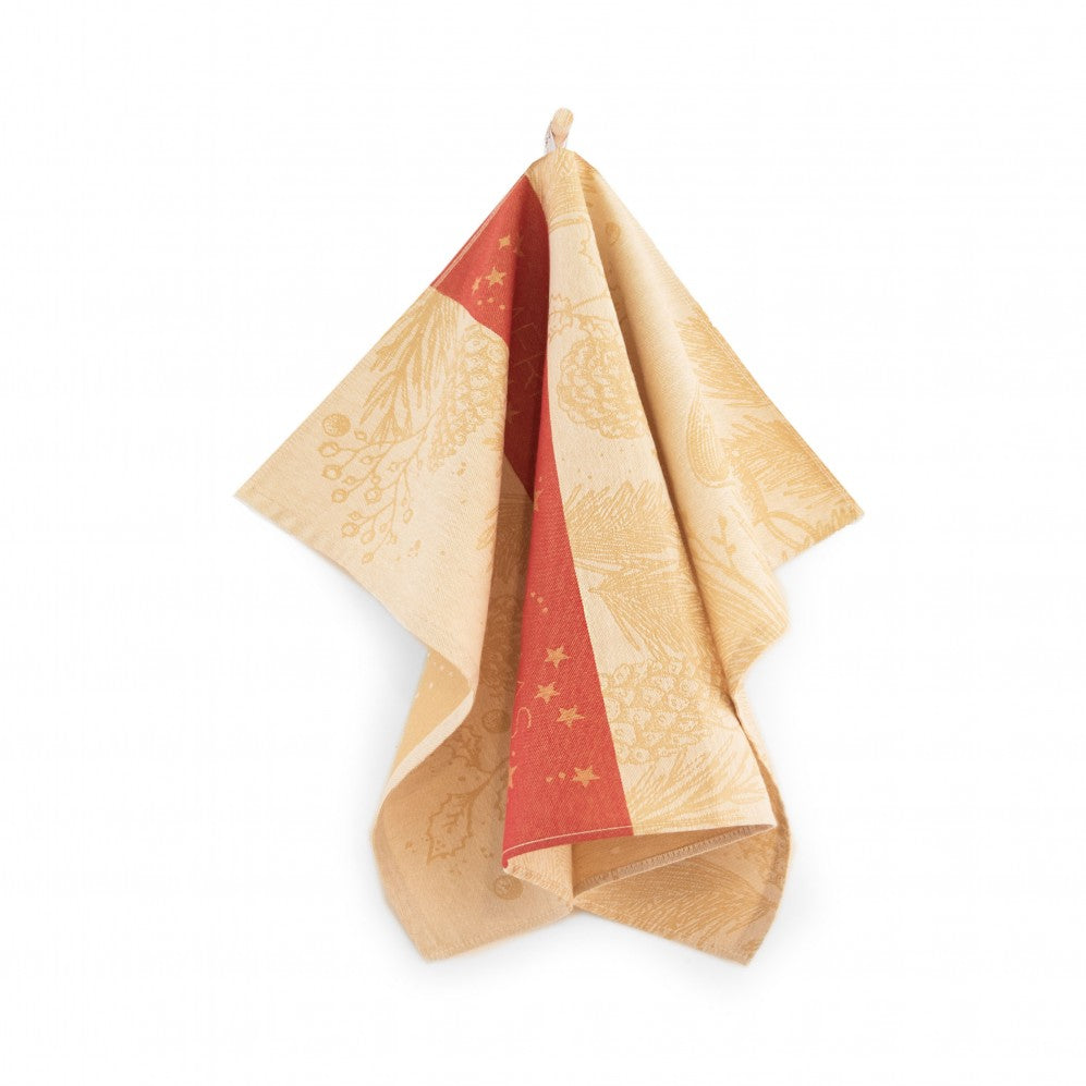 Prosop de bucătărie, CHRISTMAS Roșu, Bumbac Clasic, 200GSM