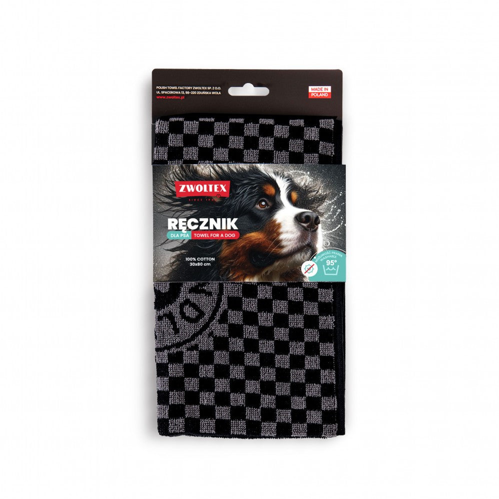 Prosop Good Dog Negru 30x80, Bumbac Egiptean, 400g