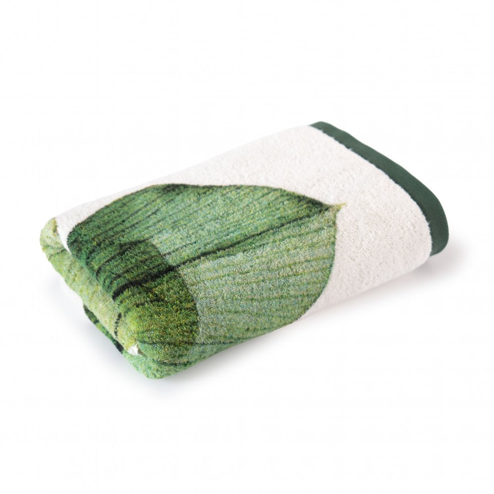 Prosop artistic, FRUNZĂ VERDE, 100% Bumbac Organic, 650g