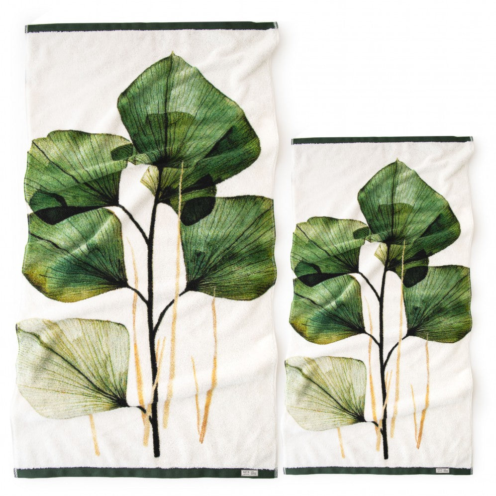 Prosop artistic, FRUNZĂ VERDE, 100% Bumbac Organic, 650g