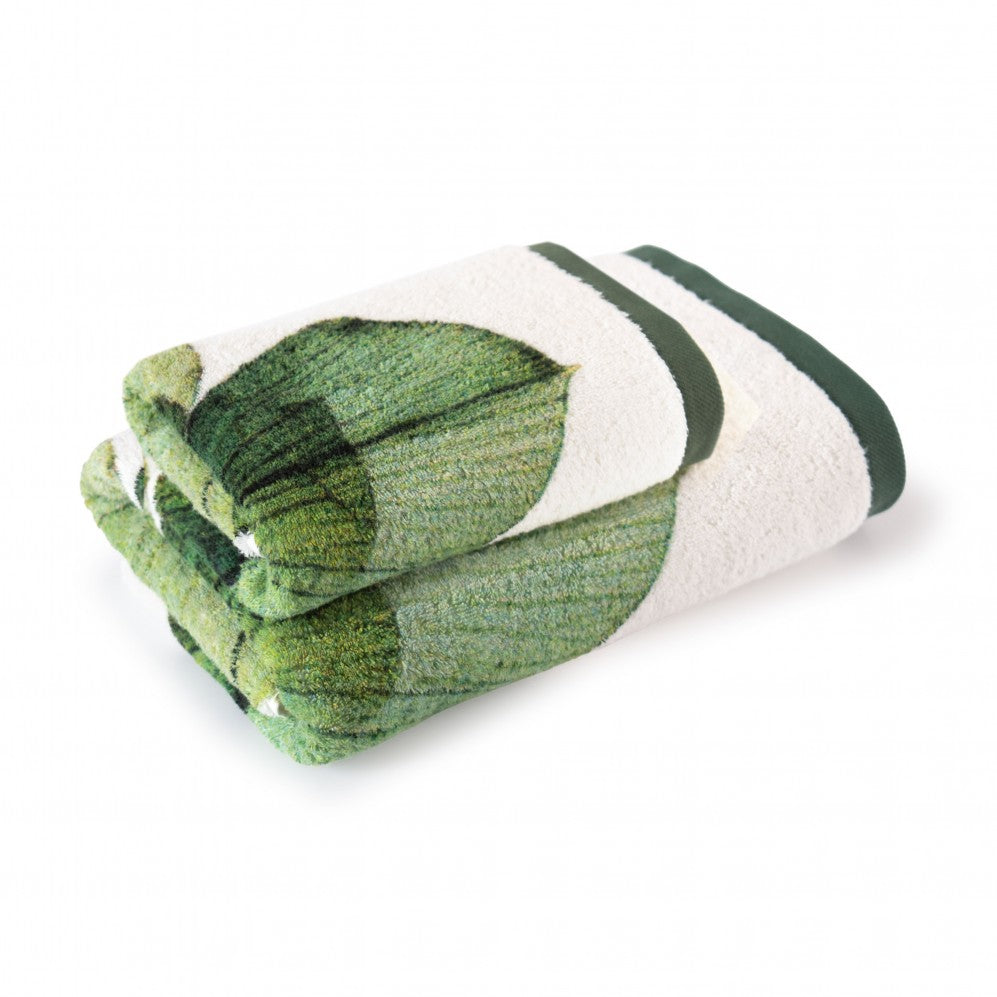 Prosop artistic, FRUNZĂ VERDE, 100% Bumbac Organic, 650g