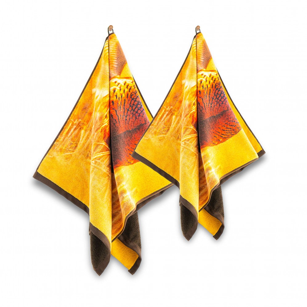 Prosop artistic, Fazan, 100% Bumbac Organic, 600g