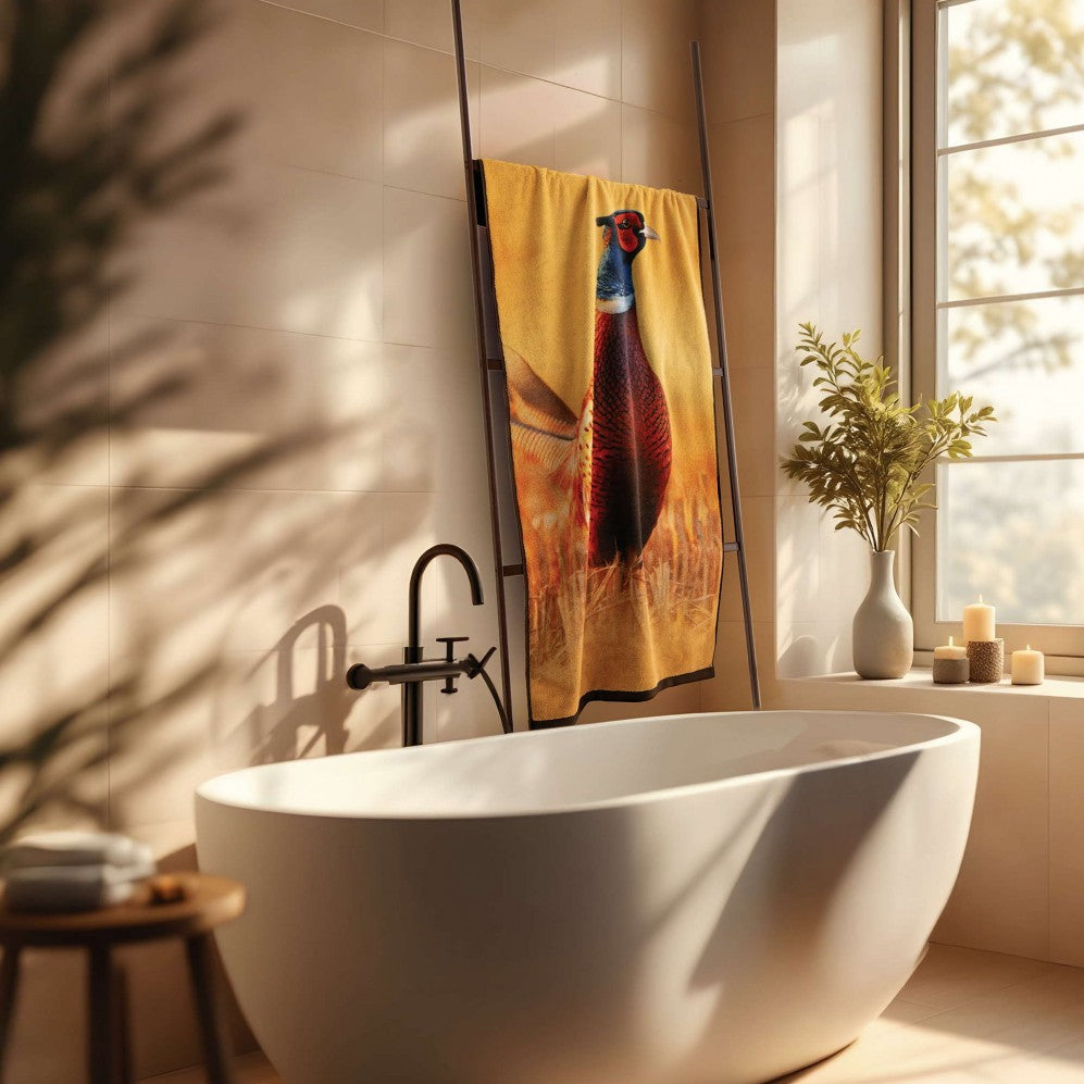 Prosop artistic, Fazan, 100% Bumbac Organic, 600g