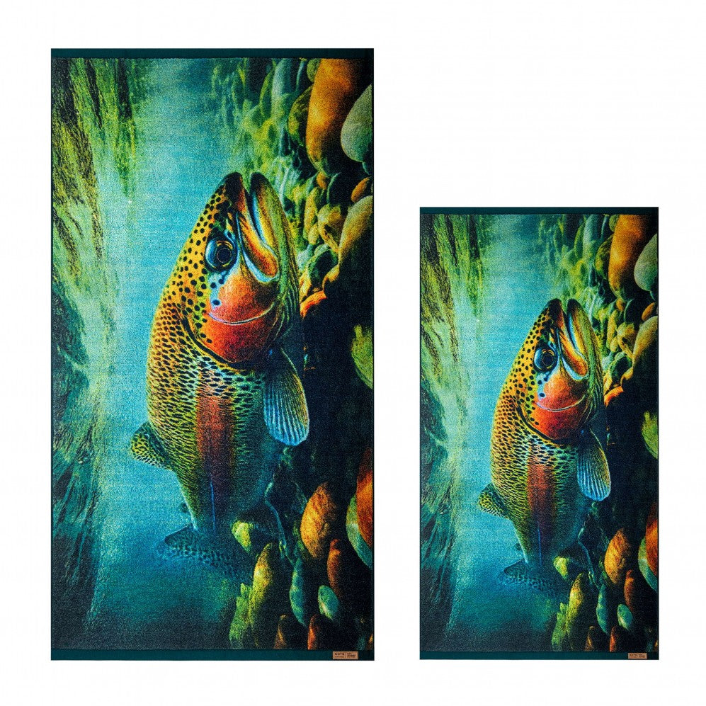 Prosop artistic, Pastrav, 100% Bumbac Organic, 600g