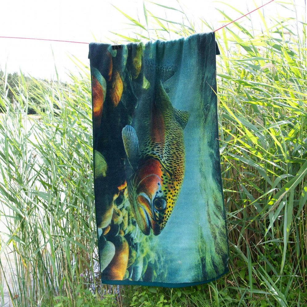 Prosop artistic, Pastrav, 100% Bumbac Organic, 600g