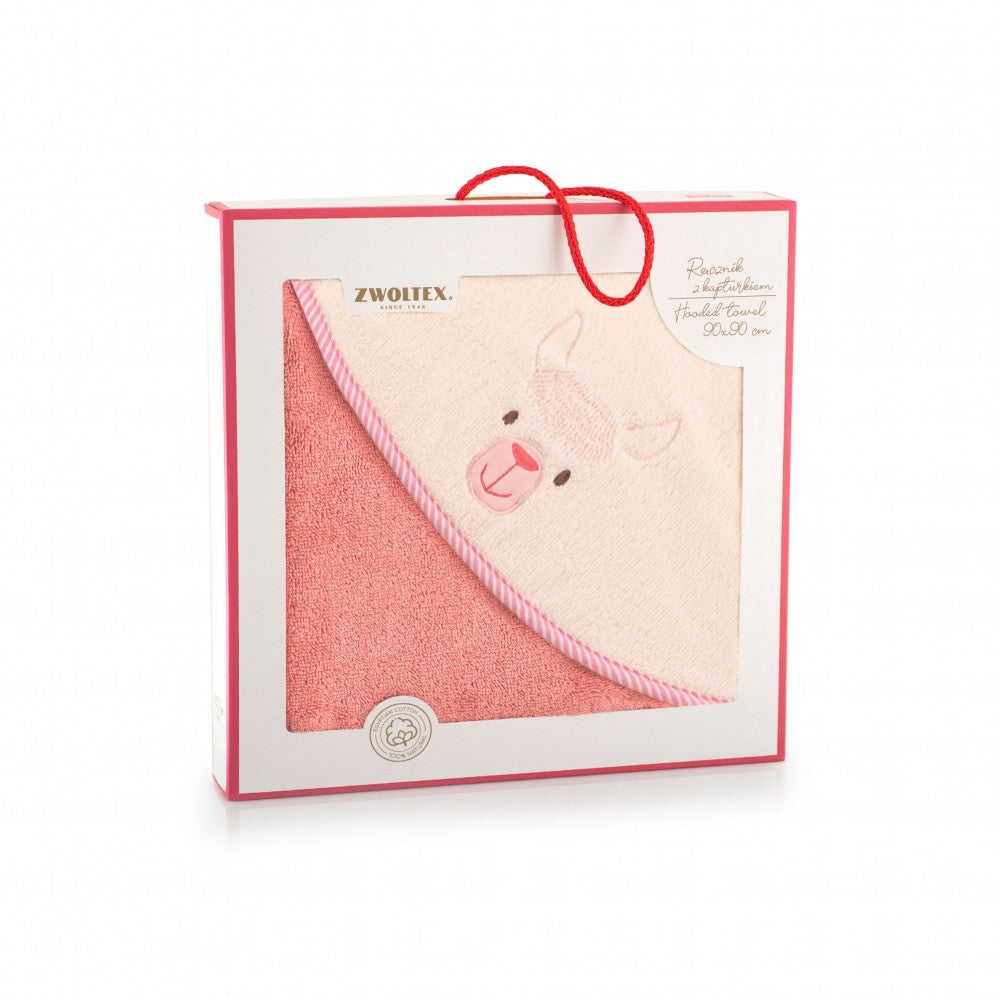 Prosop cu glugă pentru bebeluși, Lamă, Bumbac Egiptean, 350g