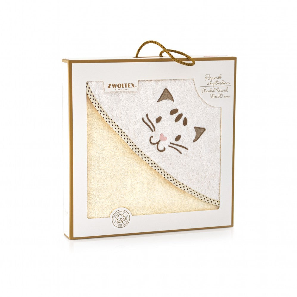 Prosop cu glugă pentru bebeluși, Pisoi, Bumbac Egiptean, 350g