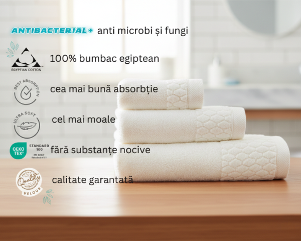 Set prosoape Carlo AB crem 30x50 50x100 70x140 500g Seturi Cadou