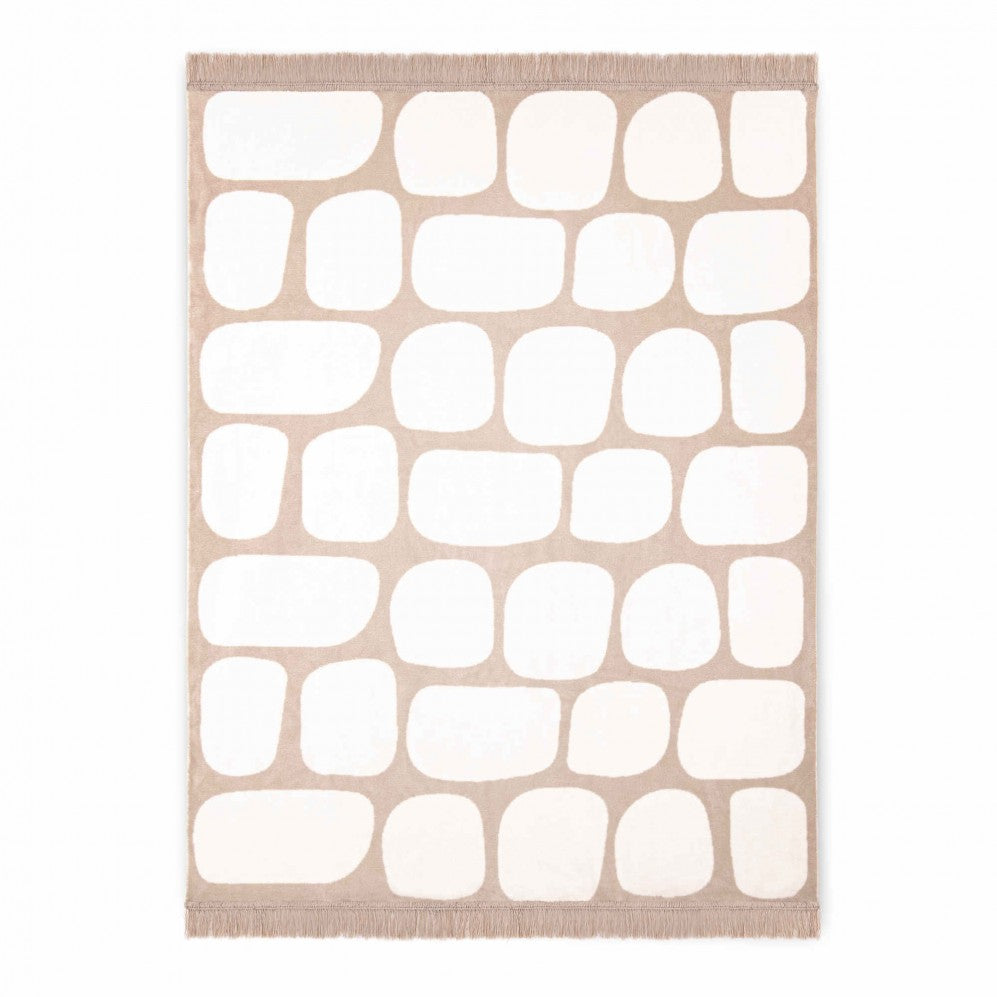 Pătură STONES Ecru din bumbac 150x200 430GSM
