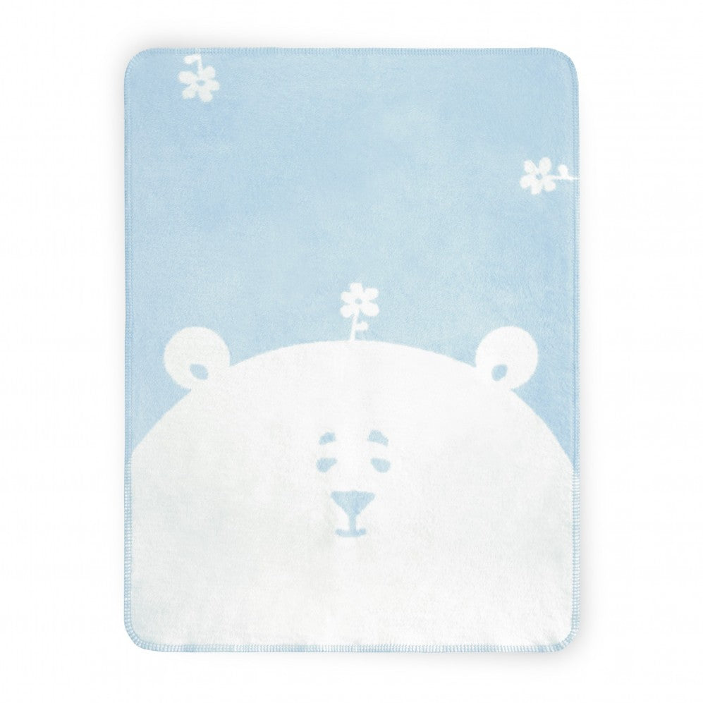 Pătură pentru copii Teddy Bear Albastru din bumbac 75x100 430GSM 75x100