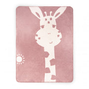 Pătură pentru copii Girafă Roz din bumbac 75x100 430GSM 75x100
