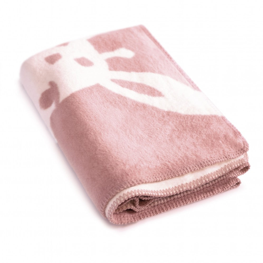 Pătură pentru copii Girafă Roz din bumbac 75x100 430GSM