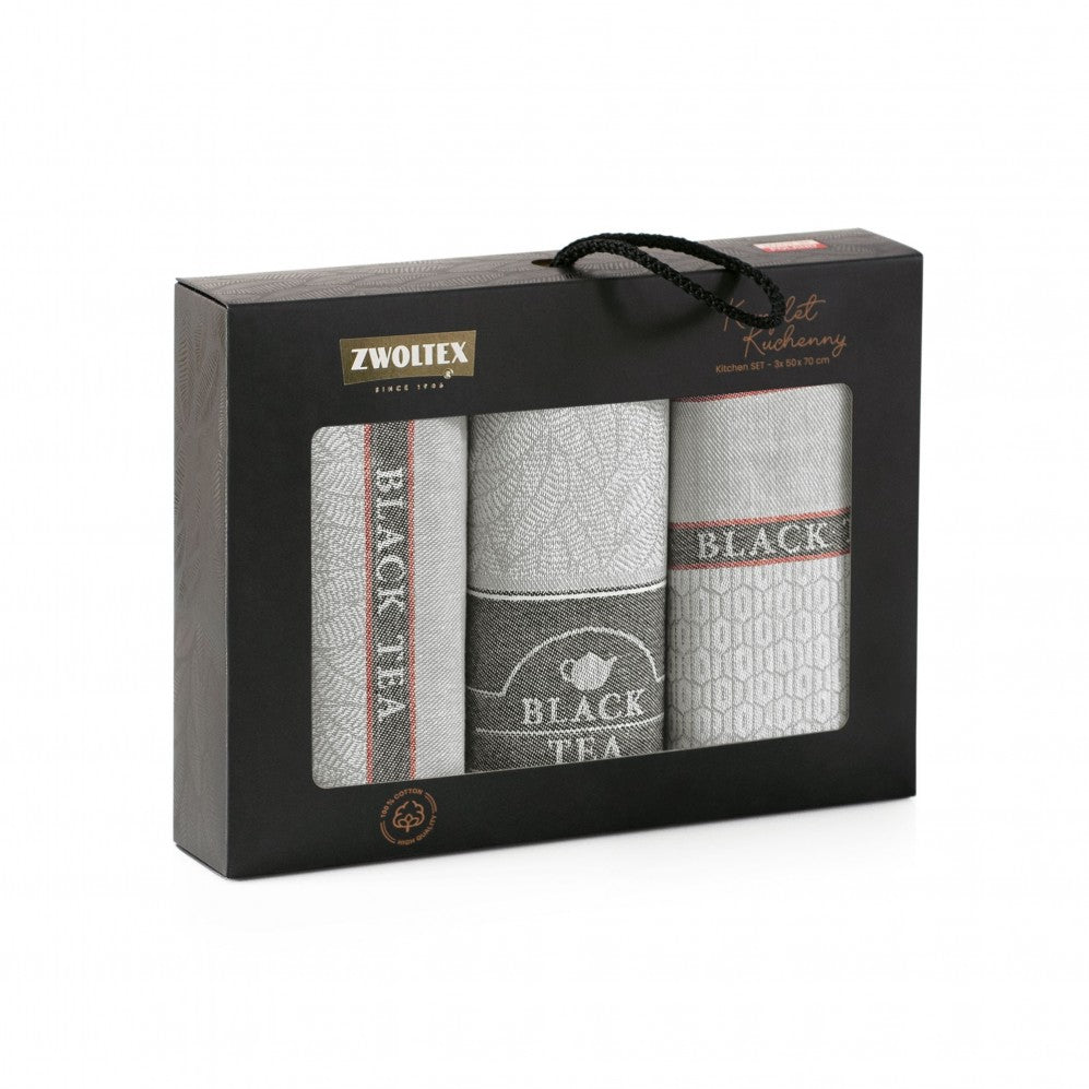 Set de bucătărie BLACK TEA gri 50x70 200GSM