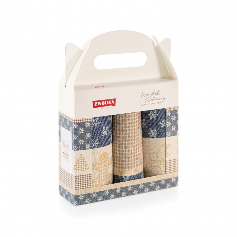 Set de bucătărie Gingerbread albastru marin 50x70 200g