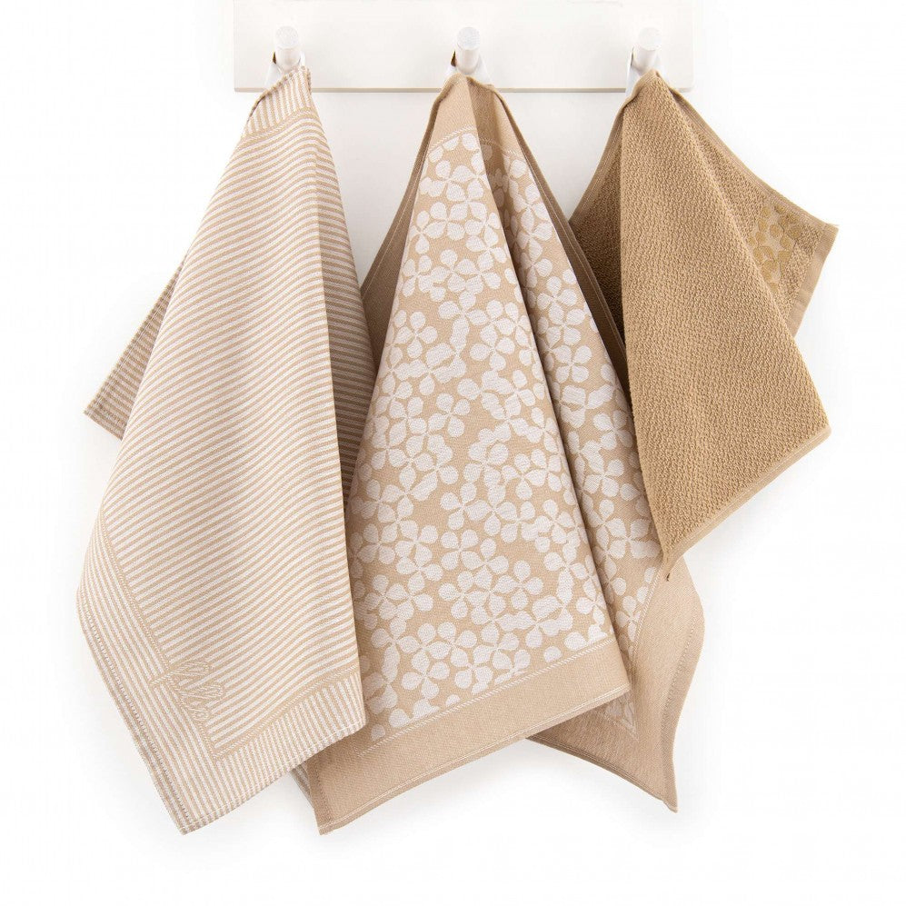 Set de bucătărie Flores HT+ Bej 50x70 200/360g Seturi Cadou