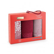 Set de bucătărie Flores HT+ Vișiniu 50x70 200/360g Seturi Cadou