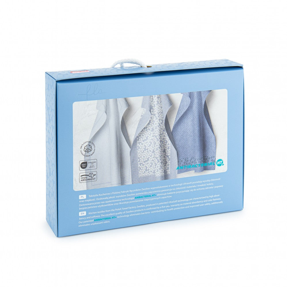 Set de bucătărie Flores HT+ Albastru 50x70 200/360g Seturi Cadou