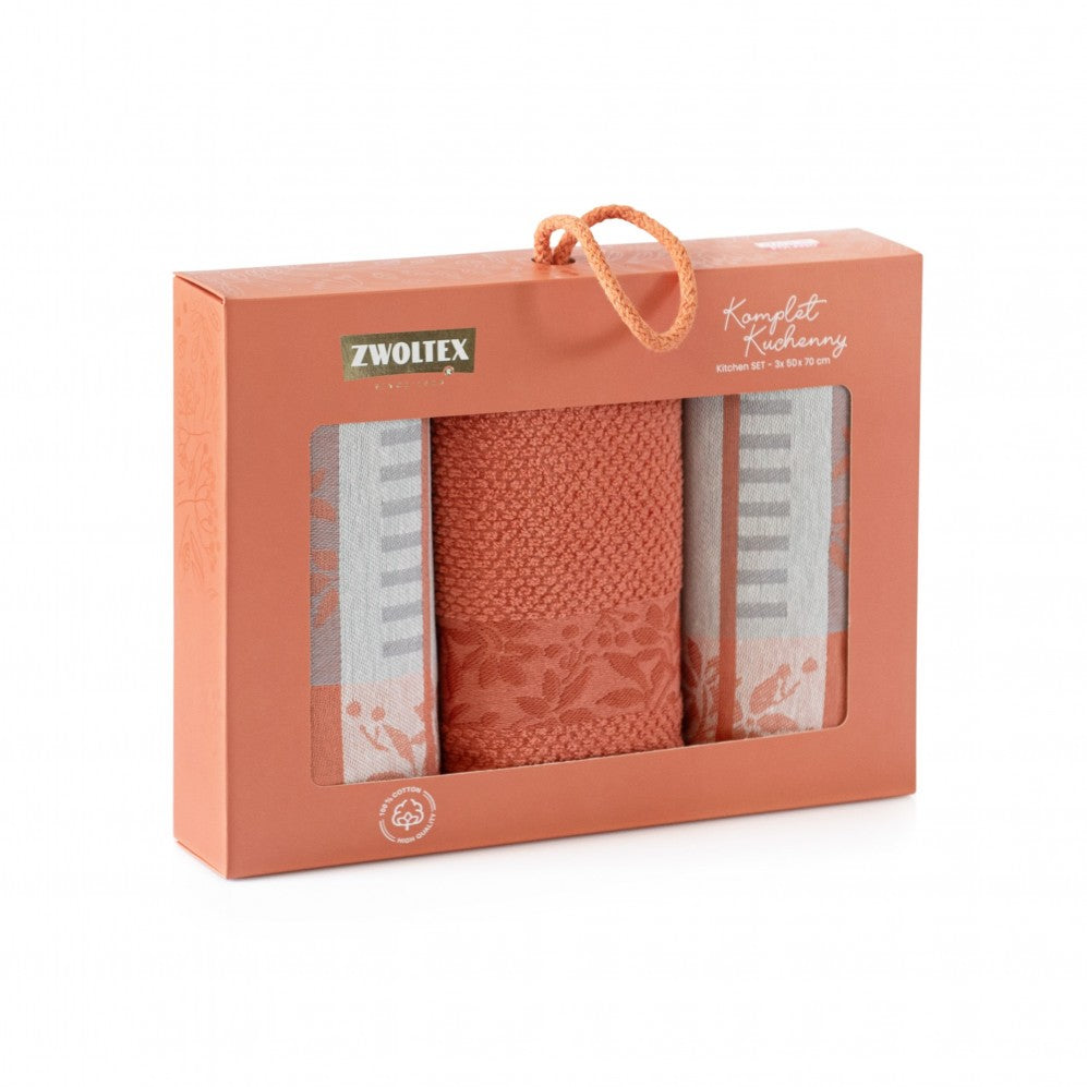 Set de bucătărie ROWN ASH portocaliu 50x70 30x50 200g