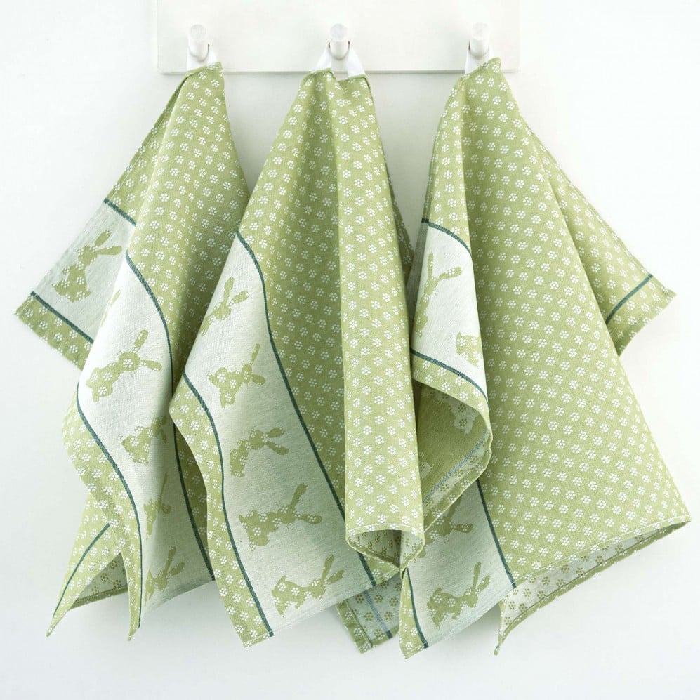Set de bucătărie Iepuras verde deschis 50x70, 3buc, 200GSM