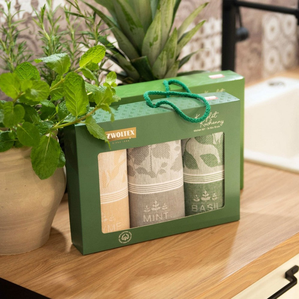 Set de bucătărie Herbs verde 50x70 200g Seturi Cadou