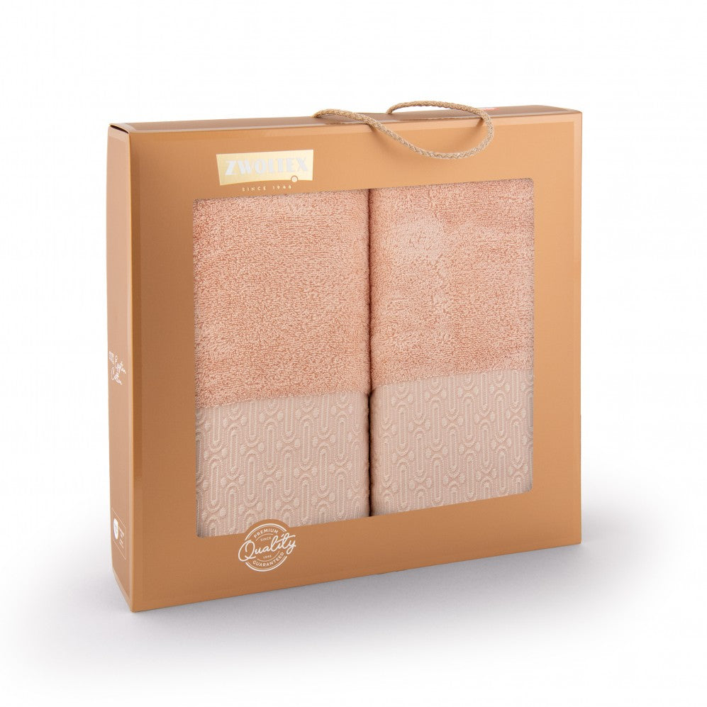 Set prosoape Artdeco Roz 50x90+70x140 450g Seturi Cadou