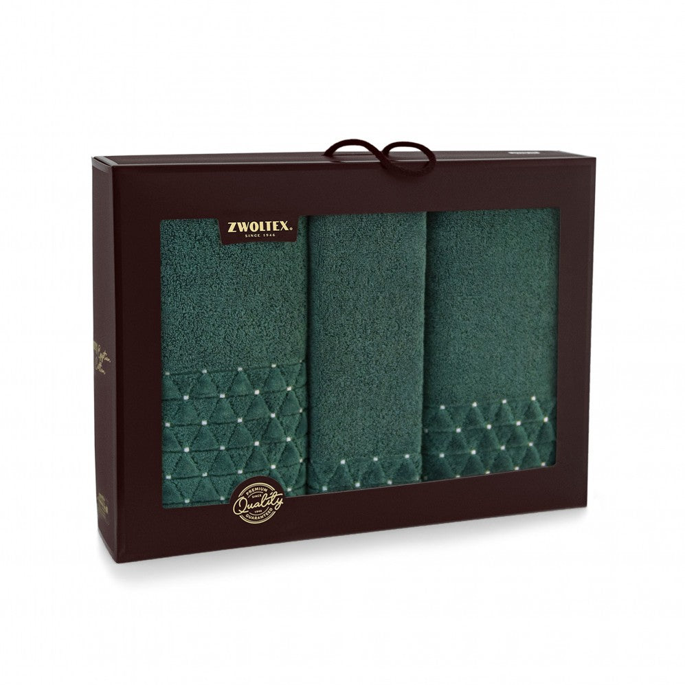 Set prosoape OSCAR AB verde buxus 30x50 50x100 70x140 500g