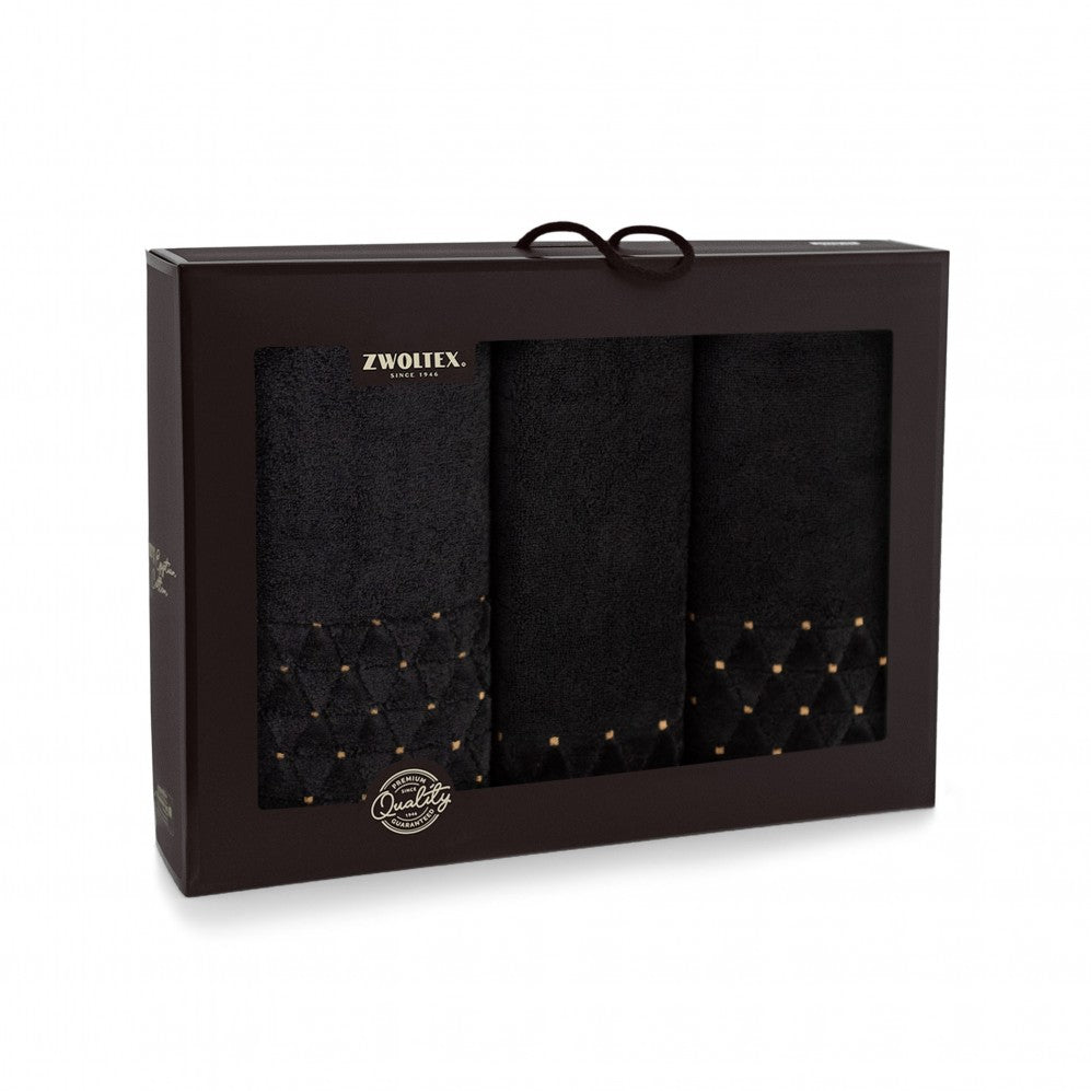 Set prosoape OSCAR AB negru 30x50 50x100 70x140 500g