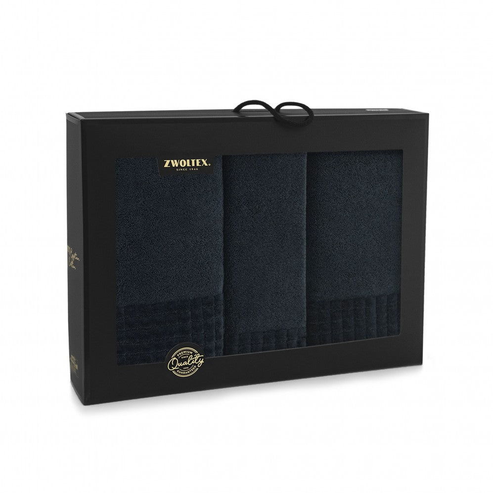 Set prosoape PAULO AB Negru 30x50 50x100 70x140 500GSM