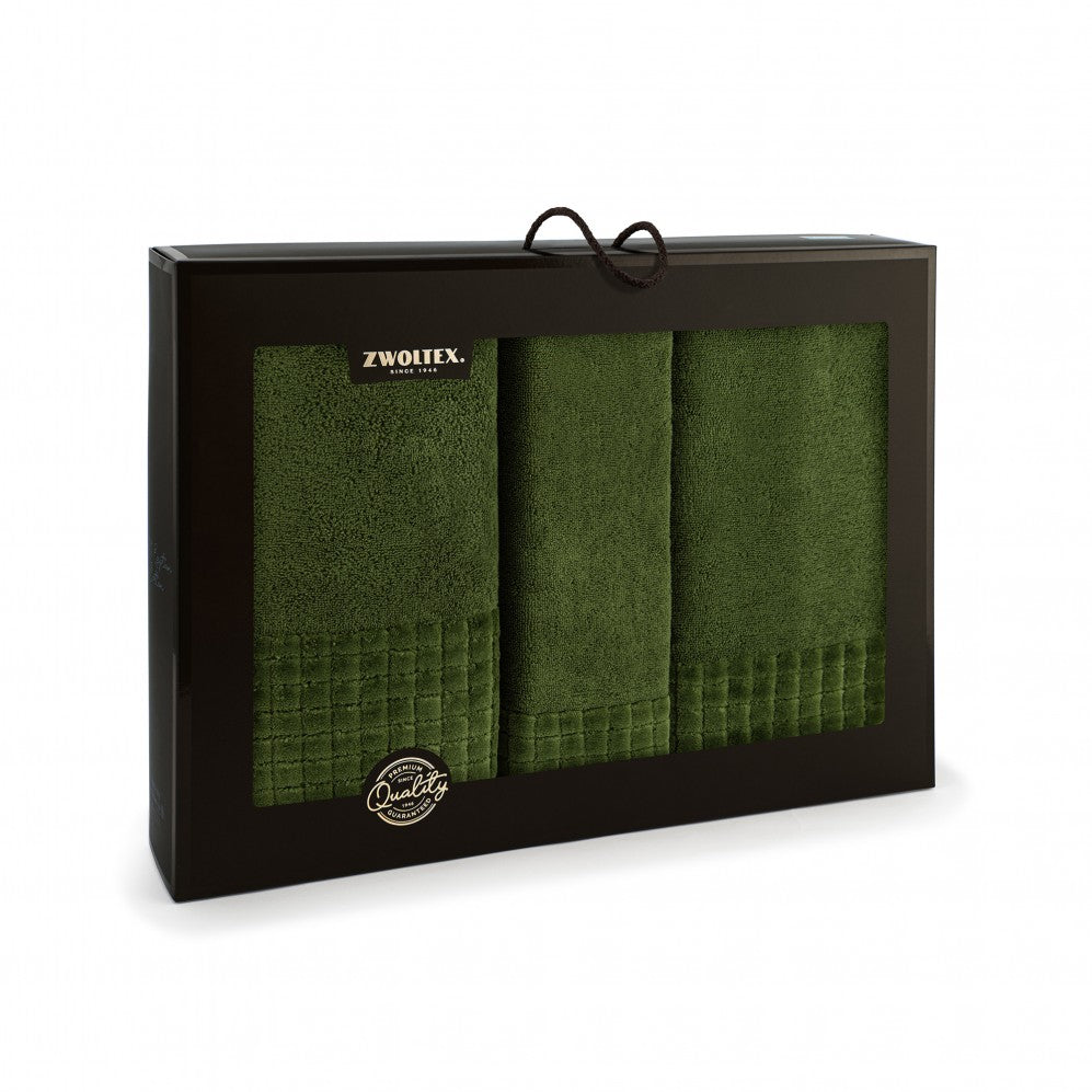 Set prosoape PAULO AB Verde 30x50 50x100 70x140 500GSM