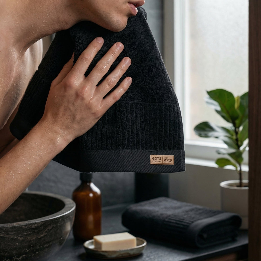 Prosop, Porto Negru 70x140, Bumbac Organic, 600GSM Prosoape de baie