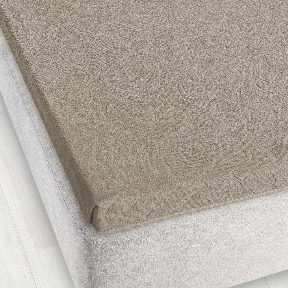 Cearșaf Jacquard Tulipan 6 Bej-Gri 150x205 275GSM