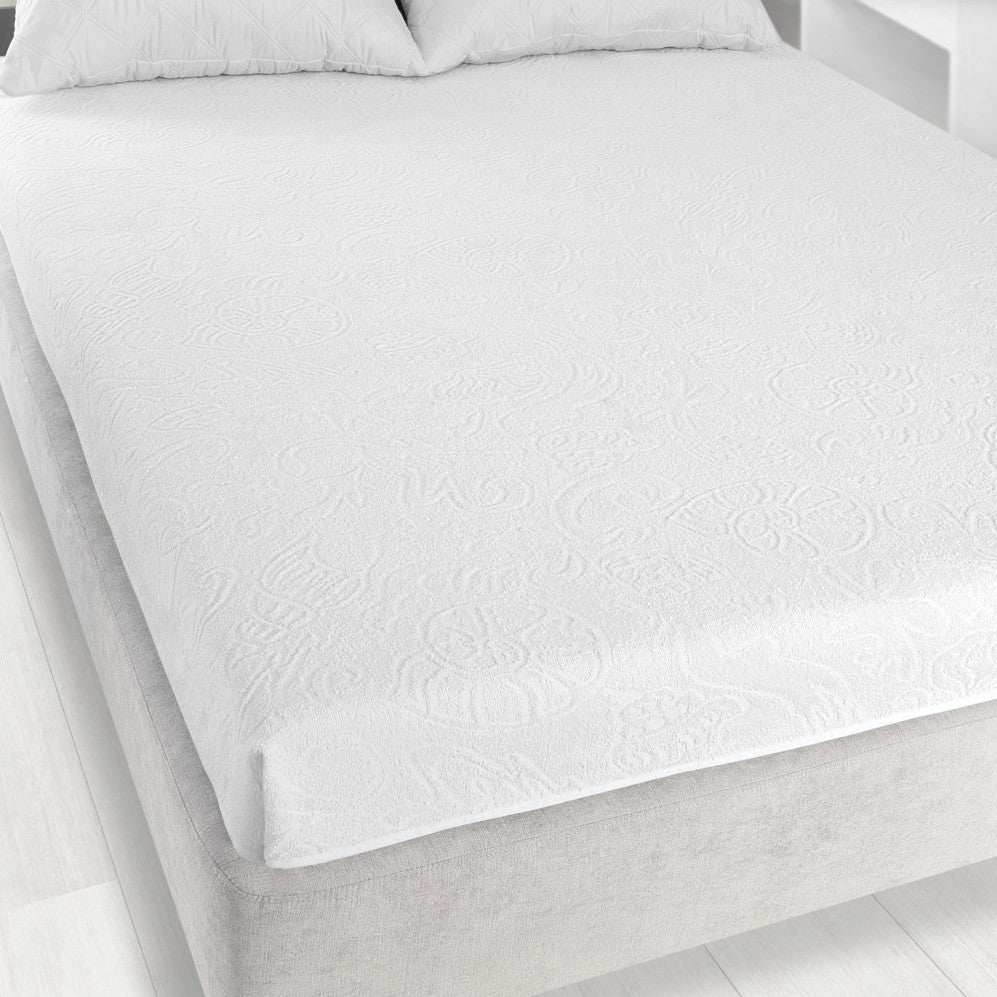 Cearșaf Jacquard Tulipan 6 Alb 150x205 275GSM