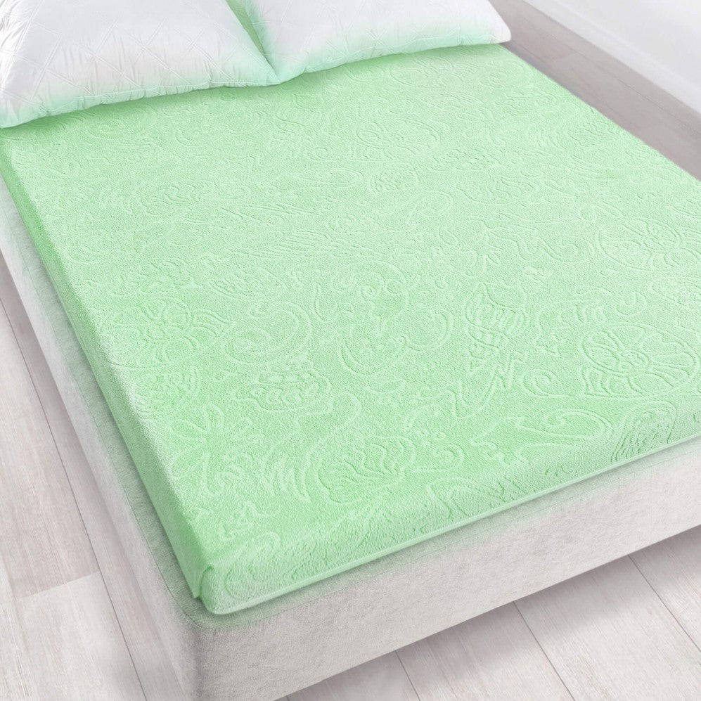 Cearșaf Jacquard Tulipan 6 Verde Iasomnie 150x205 275GSM