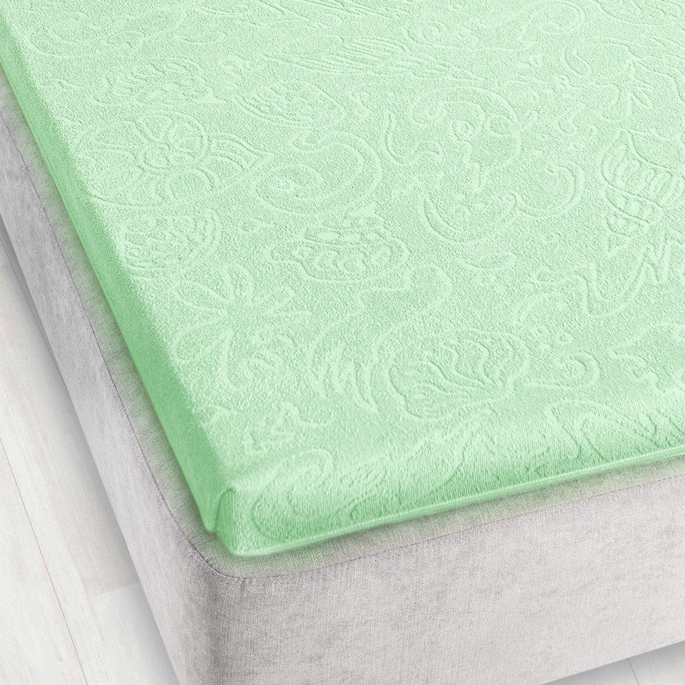 Cearșaf Jacquard Tulipan 6 Verde Iasomnie 150x205 275GSM