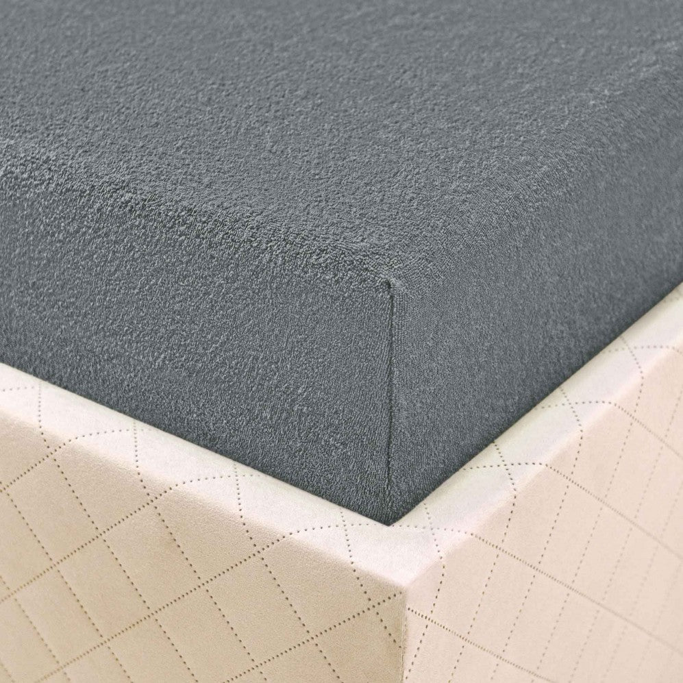 Cearșaf cu elastic TERRY Grafit 200x220 Cearsaf pat