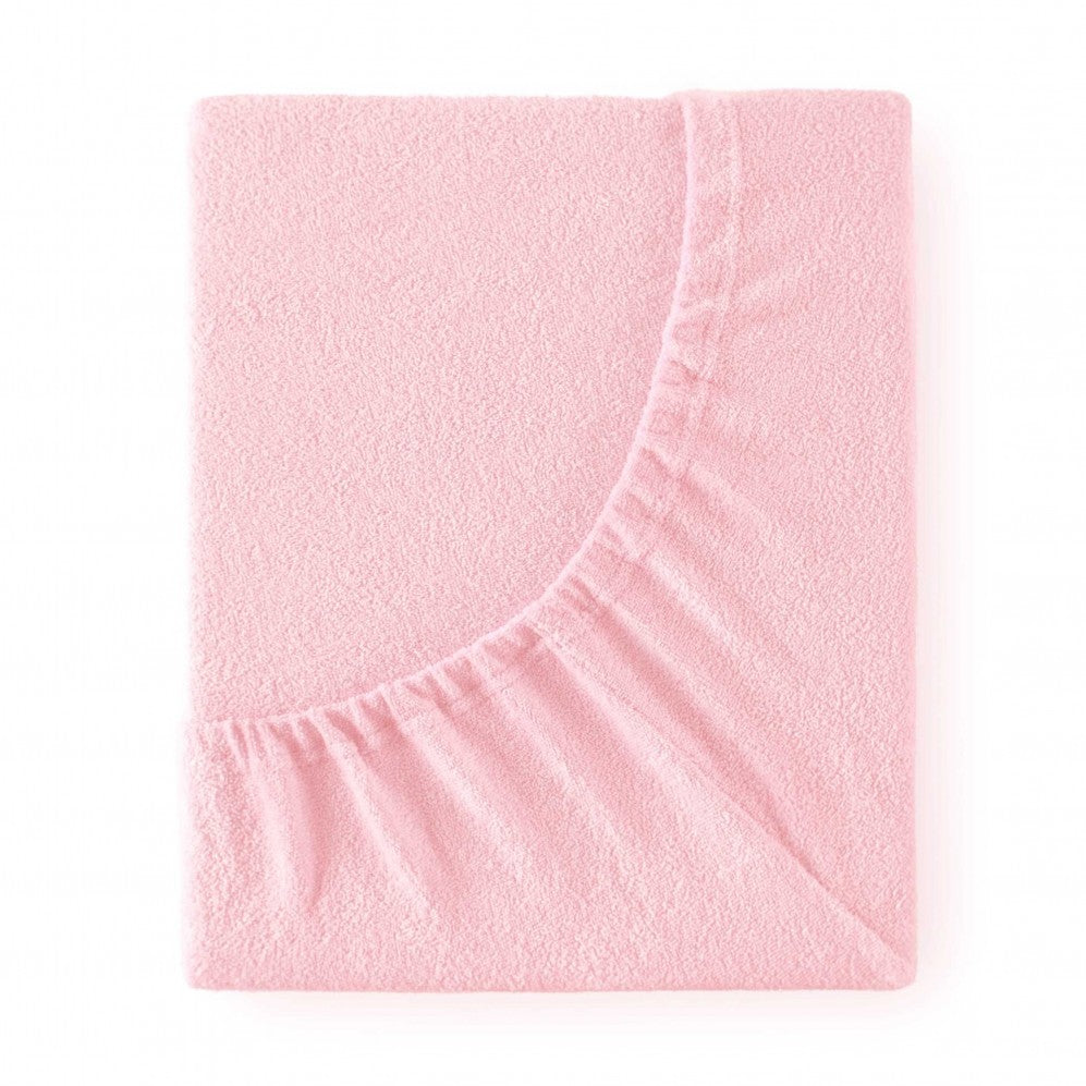 Cearșaf cu elastic TERRY Roz 200x220 180x200 Cearsaf pat