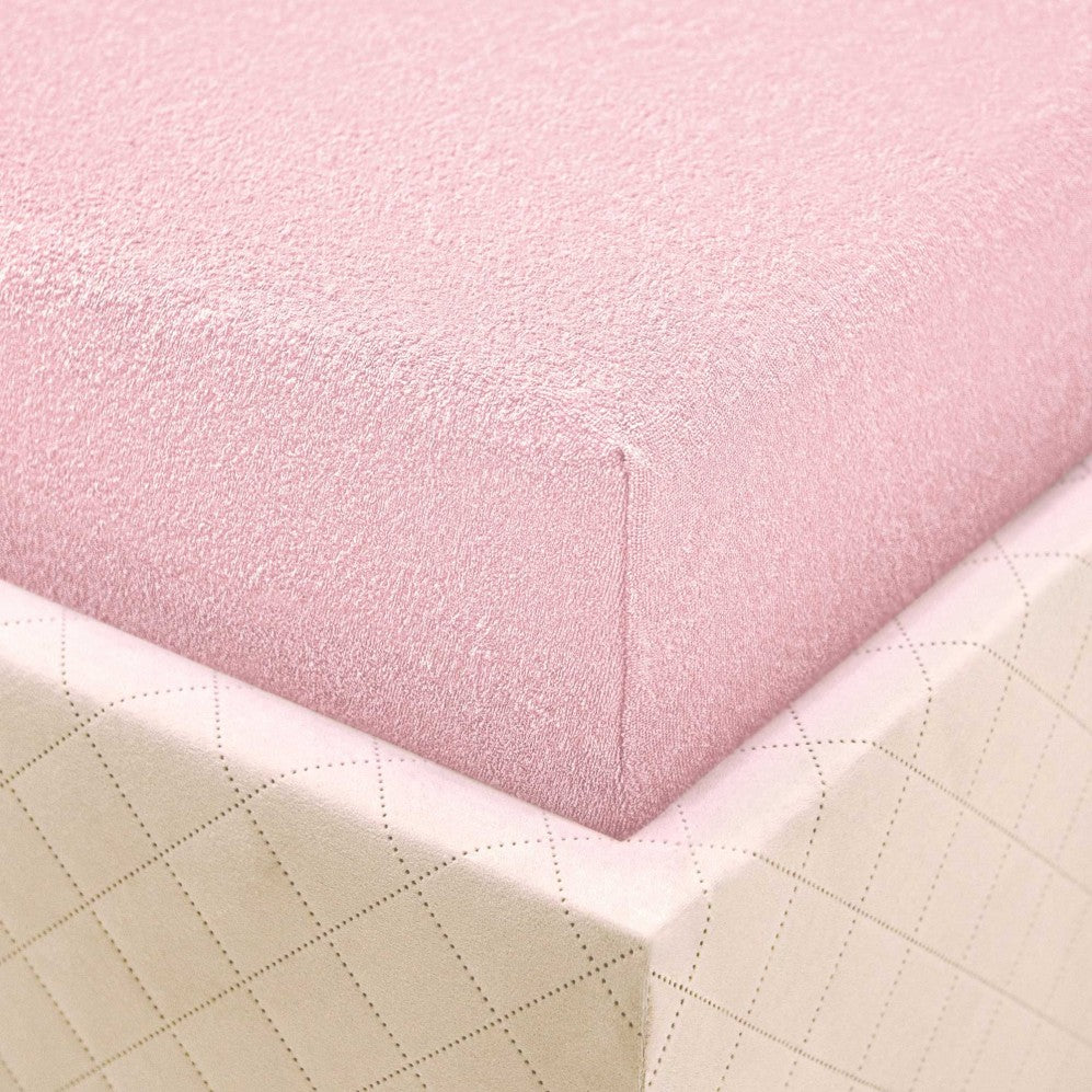 Cearșaf cu elastic TERRY Roz 200x220 Cearsaf pat