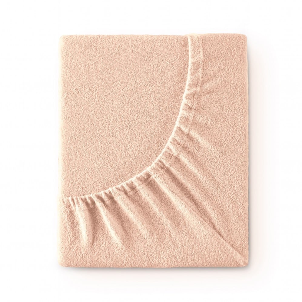Cearșaf cu elastic TERRY Somon 90x200