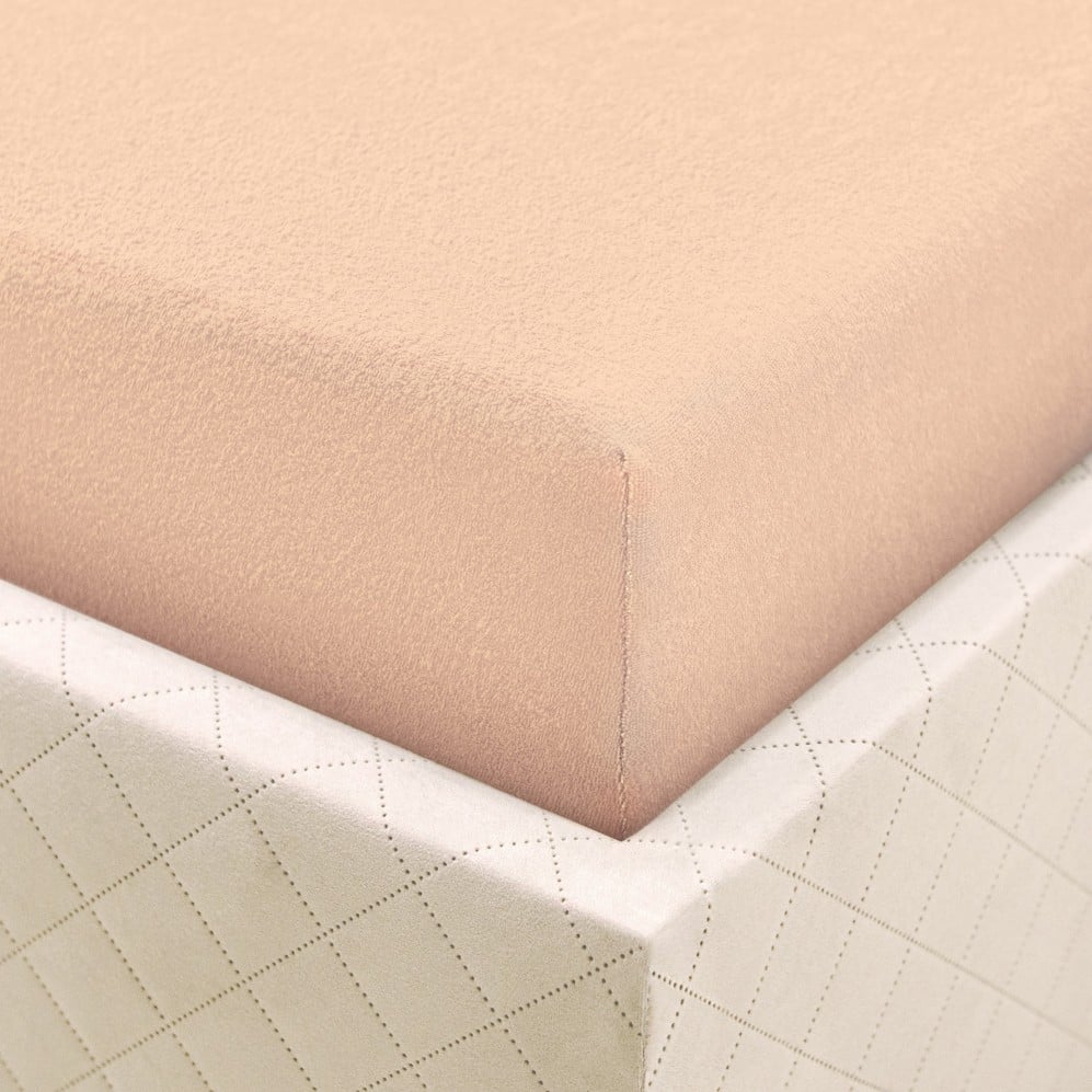 Cearșaf cu elastic TERRY Somon 90x200
