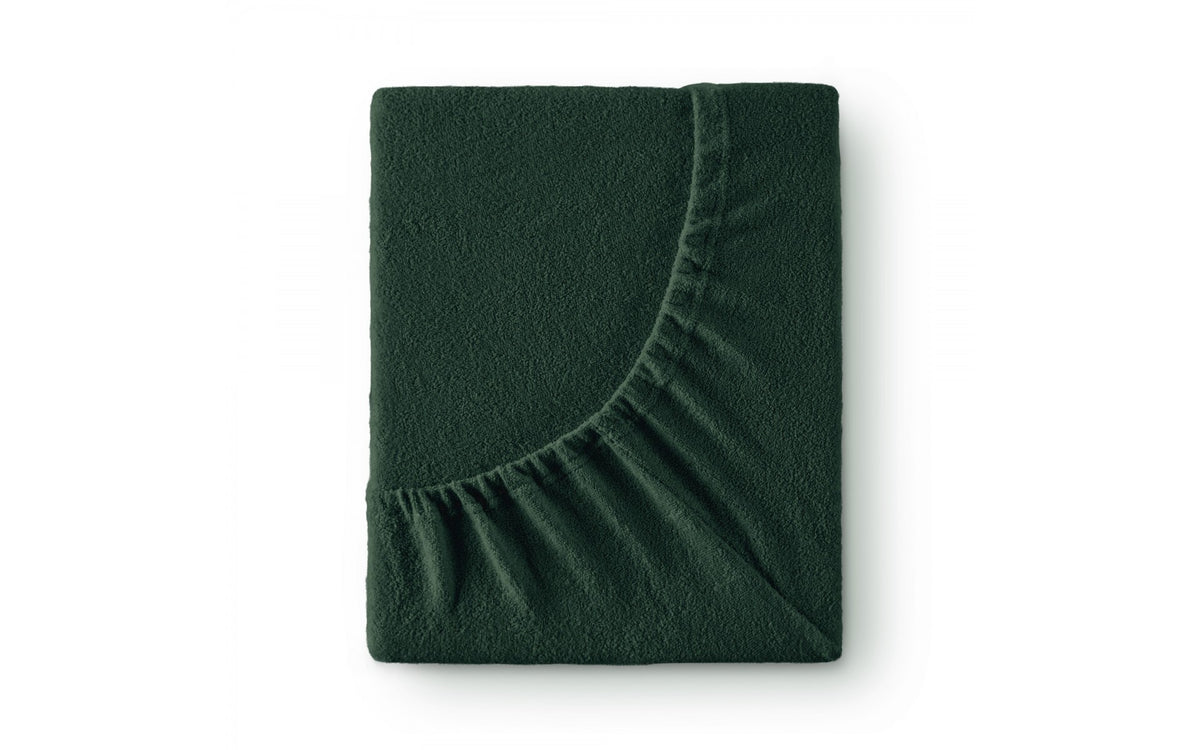 Cearșaf cu elastic TERRY Verde închis 180x200 Cearsaf pat