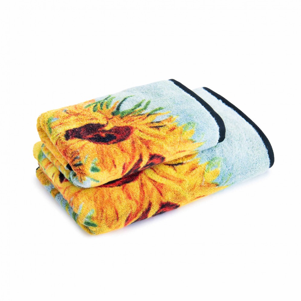 Prosop artistic, VINCENT SUNFLOWERS 50x100, Bumbac Organic, 600GSM Prosoape artistice