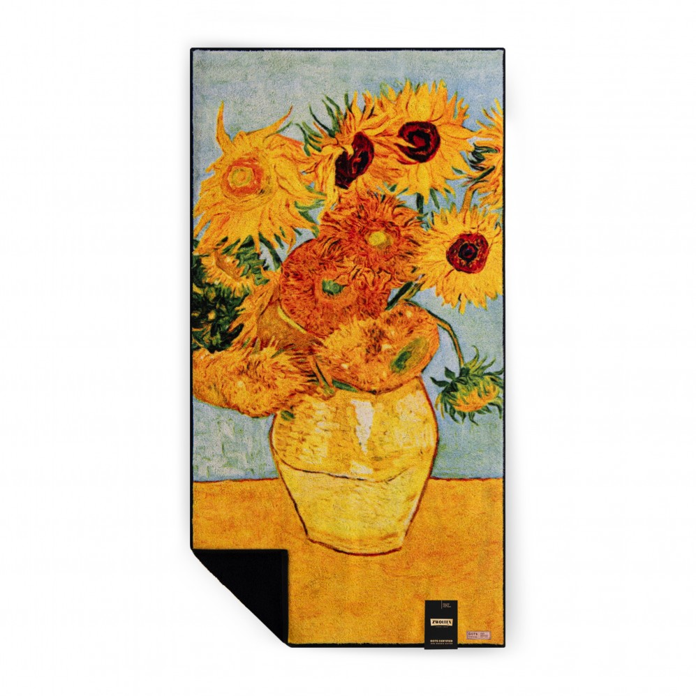 Prosop artistic, VINCENT SUNFLOWERS 50x100, Bumbac Organic, 600GSM 50x100 Prosoape artistice