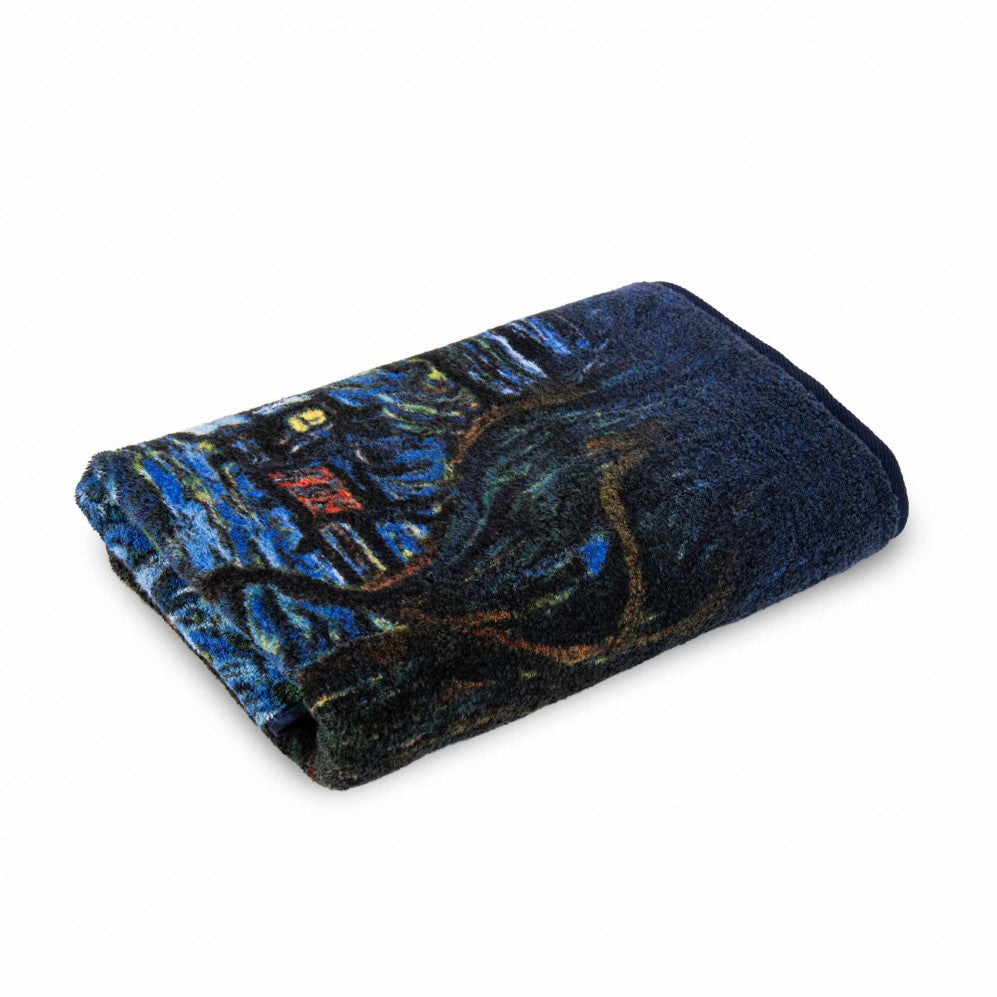 Prosop artistic, VINCENT THE STARRY NIGHT 50x100, Bumbac Organic, 600GSM Prosoape artistice
