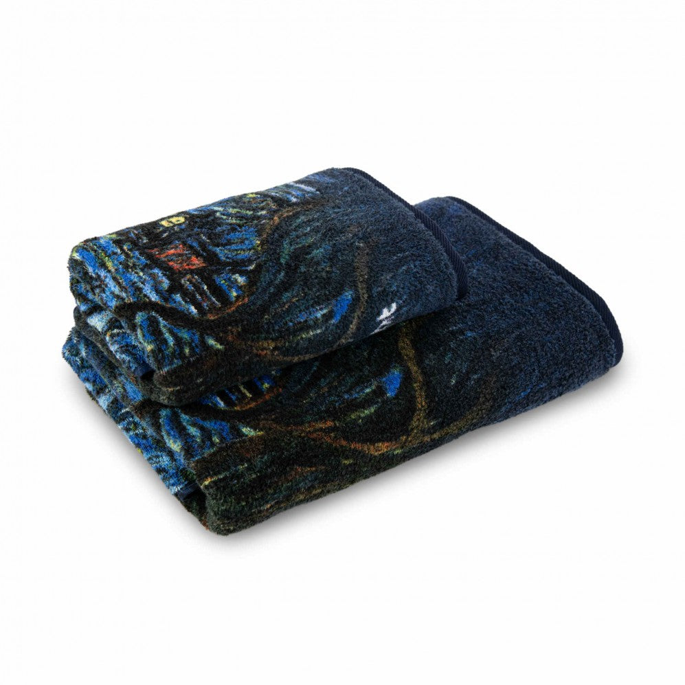 Prosop artistic, VINCENT THE STARRY NIGHT 70x140, Bumbac Organic, 600GSM Prosoape artistice