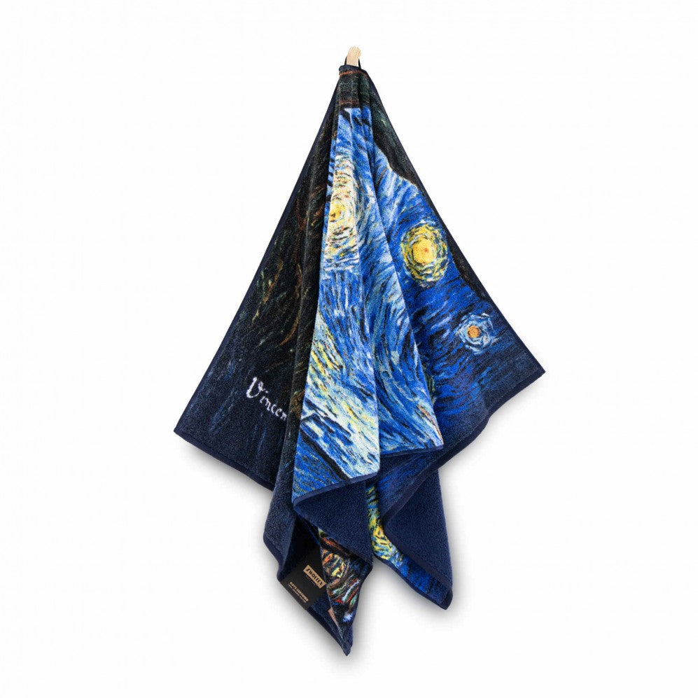 Prosop artistic, VINCENT THE STARRY NIGHT 70x140, Bumbac Organic, 600GSM Prosoape artistice